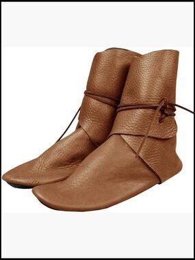 Lace Up Chunky Cuff Ankle Boots Medieval Vintage Retro Western Cosplay